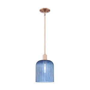 Bridal Veil - 1 Light Stem Hung Mini Pendant-13.25 Inch Tall and 8 Inch Wide - 1374104