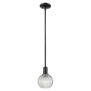 Athens - 1 Light Stem Hung Mini Pendant-8.75 Inch Tall and 5.88 Inch Wide - 1388016