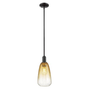 Brookhaven Almond - 1 Light Mini Pendant-13.63 Inch Tall and 6 Inch Wide - 1427454