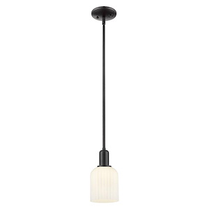 Bridal Veil - 1 Light Stem Hung Mini-Pendant-5 Inch Wide and 9.63 Inch Tall - 1372734