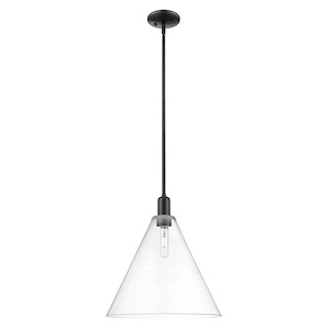 Berkshire Glass - 1 Light Stem Hung Mini Pendant-17.63 Inch Tall and 16 Inch Wide - 1387968