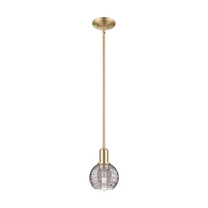 Athens Deco Swirl - 1 Light Stem Hung Mini Pendant-8 Inch Tall and 5.88 Inch Wide - 1374048