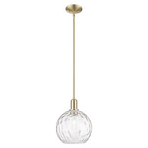 Athens Water Glass - 1 Light Stem Hung Mini Pendant-12.38 Inch Tall and 10 Inch Wide - 1387949