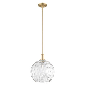 Athens Water Glass - 1 Light Stem Hung Mini Pendant-14.13 Inch Tall and 12 Inch Wide - 1387937
