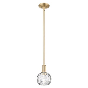 Athens Water Glass - 1 Light Stem Hung Mini Pendant-8.63 Inch Tall and 6 Inch Wide - 1387953
