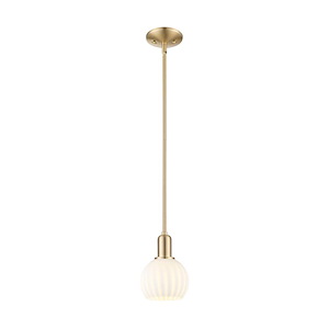 White Venetian - 1 Light Stem Hung Mini Pendant-8.63 Inch Tall and 6 Inch Wide - 1388044