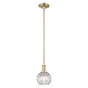 Athens - 1 Light Stem Hung Mini Pendant-8.75 Inch Tall and 5.88 Inch Wide - 1388016