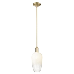 Brookhaven Flute - 1 Light Stem Hung Mini-Pendant-7 Inch Wide and 15.63 Inch Tall - 1372732