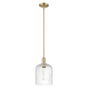 Bridal Veil - 1 Light Stem Hung Mini-Pendant-8 Inch Wide and 13.25 Inch Tall - 1372735