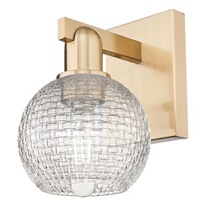 Athens - 1 Light Basketweave Wall Sconce-9.88 Inch Tall and 5.88 Inch Wide - 1388061