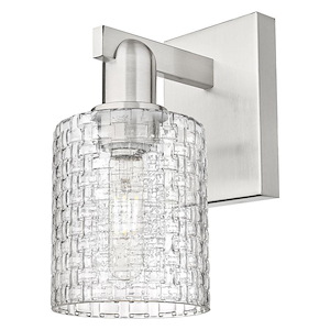 Cobbleskill - 1 Light Basketweave Wall Sconce-10.75 Inch Tall and 5 Inch Wide - 1387977