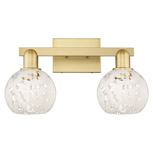 White Mouchette - 2 Light Bath Vanity-9.75 Inch Tall and 17 Inch Wide - 1388076