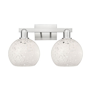 White Mouchette - 2 Light Bath Vanity-11.75 Inch Tall and 19 Inch Wide - 1427389