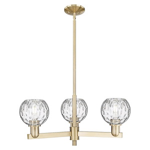 Athens Water Glass - 3 Light Stem Hung Chandelier-10 Inch Tall and 27.75 Inch Wide - 1388008
