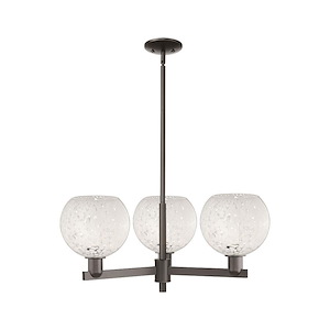 White Mouchette - 3 Light Stem Hung Pendant-12 Inch Tall and 29.75 Inch Wide - 1428221