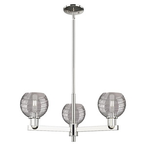 Athens Deco Swirl - 3 Light Chandelier-17.63 Inch Wide and 8.63 Inch Tall - 1372745