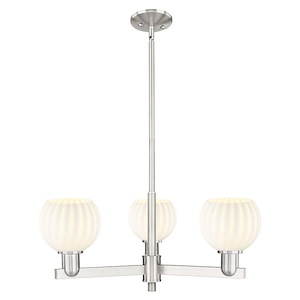 White Venetian - 3 Light Stem Hung Chandelier-10 Inch Tall and 27.75 Inch Wide - 1388009