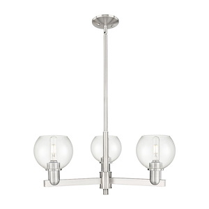 Athens - 3 Light Stem Hung Chandelier-9.88 Inch Tall and 27.63 Inch Wide - 1388021