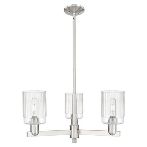 Hadley - 3 Light Stem Hung Chandelier-11 Inch Tall and 26.25 Inch Wide - 1388035