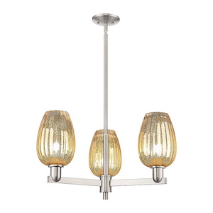 Preston - 3 Light Stem Hung Chandelier-13.75 Inch Tall and 17.63 Inch Wide - 1374083