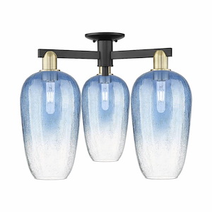 Brookhaven Flute - 3 Light Semi-Flush Mount-16.88 Inch Tall and 24.5 Inch Wide - 1375790