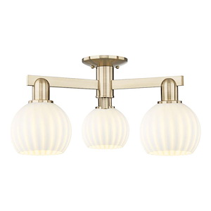 White Venetian - 3 Light Semi-Flush Mount-10 Inch Tall and 23.25 Inch Wide - 1388088