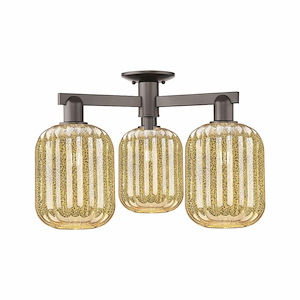 Preston - 3 Light Semi-Flush Mount-13.63 Inch Tall and 24.25 Inch Wide - 1375793