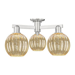 Preston - 3 Light Semi-Flush Mount-11.88 Inch Tall and 24.5 Inch Wide - 1374113