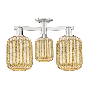 Preston - 3 Light Semi-Flush Mount-13.63 Inch Tall and 24.25 Inch Wide - 1373985