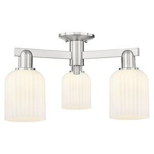 Bridal Veil - 3 Light Semi-Flush Mount-11 Inch Tall and 22.5 Inch Wide - 1372746