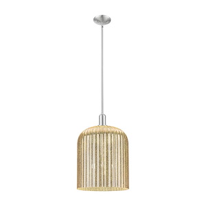 Bridal Veil - 3 Light Stem Hung Mini Pendant-18 Inch Tall and 12 Inch Wide - 1373993