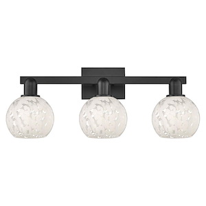White Mouchette - 3 Light Bath Vanity-9.75 Inch Tall and 25 Inch Wide - 1388114