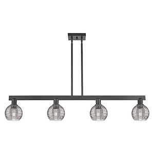 Athens Deco Swirl - 4 Light Stem Hung Island-46 Inch Wide and 8 Inch Tall - 1372750