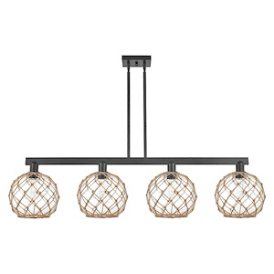 Farmhouse Rope - 4 Light Stem Hung Island-12.88 Inch Tall and 52.75 Inch Wide - 1388100
