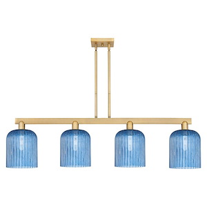 Bridal Veil - 4 Light Stem Hung Island-13.5 Inch Tall and 50.75 Inch Wide - 1388146