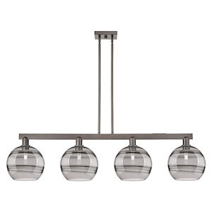 Rochester - 4 Light Stem Hung Island-12.5 Inch Tall and 52.75 Inch Wide - 1388096