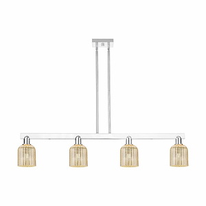 Bridal Veil - 4 Light Stem Hung Island-10 Inch Tall and 47.75 Inch Wide - 1375795