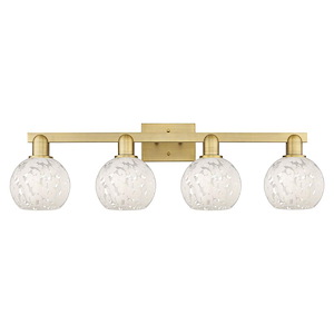 White Mouchette - 4 Light Bath Vanity-9.75 Inch Tall and 33 Inch Wide - 1388186