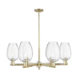 Preston - 6 Light Stem Hung Chandelier-13.75 Inch Tall and 23.88 Inch Wide - 1374094