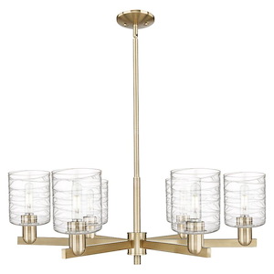 Cobbleskill - 6 Light Stem Hung Chandelier-11 Inch Tall and 34.75 Inch Wide - 1388178