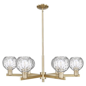 Athens Water Glass - 6 Light Stem Hung Chandelier-10 Inch Tall and 35.75 Inch Wide - 1388140