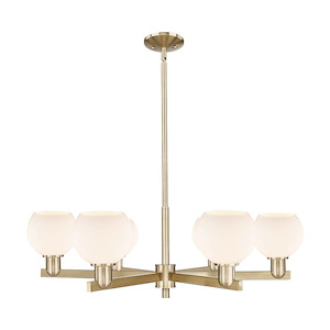 Athens - 6 Light Stem Hung Chandelier-9.88 Inch Tall and 35.63 Inch Wide - 1388174