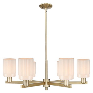 Hadley - 6 Light Stem Hung Chandelier-11 Inch Tall and 34.25 Inch Wide - 1388143