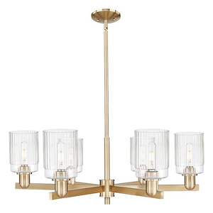 Hadley - 6 Light Stem Hung Chandelier-11 Inch Tall and 34 Inch Wide - 1388133