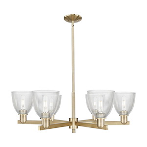 Castile - 6 Light Stem Hung Chandelier-11 Inch Tall and 35.75 Inch Wide - 1388134