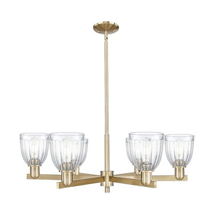Brookfield - 6 Light Stem Hung Chandelier-11.38 Inch Tall and 35.5 Inch Wide - 1388163