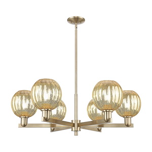 Preston - 6 Light Stem Hung Chandelier-12 Inch Tall and 23.88 Inch Wide - 1374119