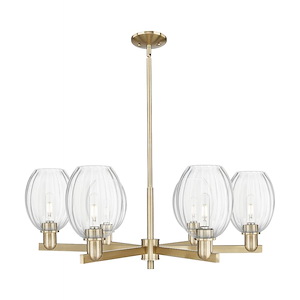 Preston - 6 Light Stem Hung Chandelier-12.75 Inch Tall and 23.88 Inch Wide - 1374020