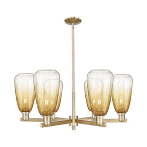 Brookhaven Almond - 6 Light Stem Hung Chandelier-14.13 Inch Tall and 23.88 Inch Wide - 1374199