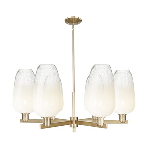 Brookhaven Flute - 6 Light Stem Hung Chandelier-17 Inch Tall and 23.88 Inch Wide - 1374130